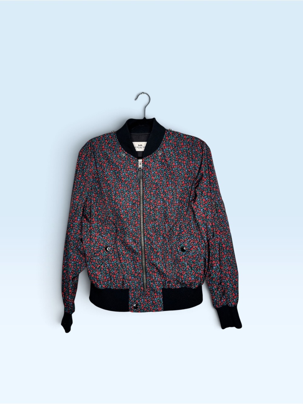 Coach Ditsy Floral Bomber Jacket w/ Hood F59774 - Picture 10 of 10